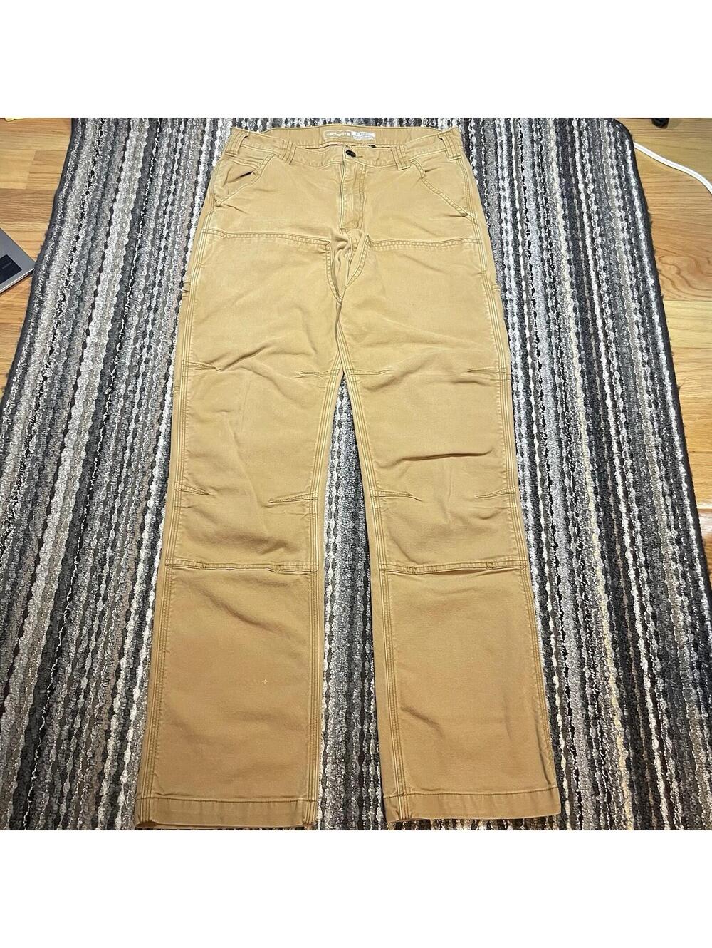 Carhartt Pants 30x30 Brown Rugged Flex Relaxed Fit Canvas Double Knee *READ*
